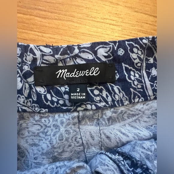 Madewell linen blend knotted midi skirt in paisley garden - Picture 4 of 4